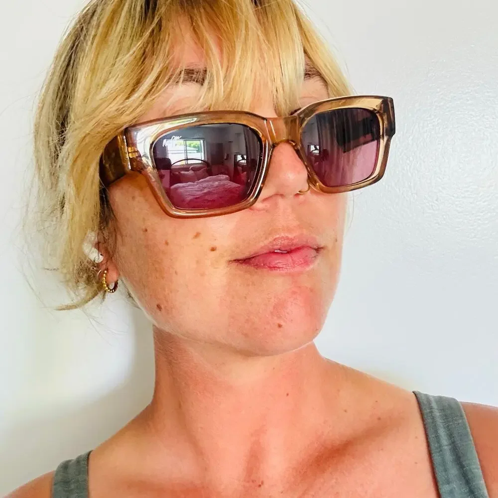 MAUI JIM Beige Brown Tan Kenui Clear Acetate Frame $399 Polarized Sunglasses